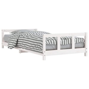 vidaXL Cadre de lit pour enfants blanc 90x190 cm bois de pin massif
