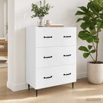 vidaXL Armoire à tiroirs Blanc 66 x 34 5 x 89 5 cm Bois d'ingénierie