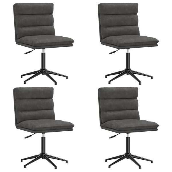 vidaXL Chaises à manger lot de 4 noir similicuir