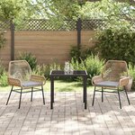 vidaXL Ensemble de salle à manger pour jardin 3 Pièces Marron polyrotin
