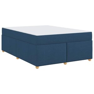 vidaXL Cadre de lit avec matelas Bleu 160 x 200 cm tissu