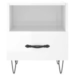vidaXL Tables de chevet 2 Pièces blanc brillant 40x35x47 5 cm