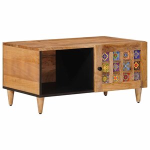 vidaXL Table basse Naturel 80 x 50 x 40 cm Bois de mangue massif