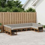 vidaXL Ensemble de canapés d'extérieur 10 pc Naturel et gris clair