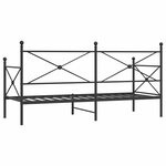 vidaXL Lit de jour sans matelas noir 75x190 cm acier