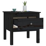 vidaXL Table d'appoint Noir 50x50x49 cm Bois massif de pin