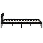 vidaXL Cadre de lit Noir Bois massif 120x190 cm Petit double