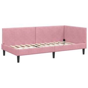 vidaXL Cadre de lit d'angle Autre avec tête de lit Rose 90 x 190 cm