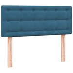 vidaXL Sommier à lattes de lit et matelas et LED bleu foncé 120x210cm velours