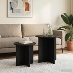vidaXL Ensemble de tables d'appoint 2 pc Chêne noir Ø 45 x 45 cm