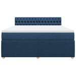 vidaXL Sommier à lattes de lit avec matelas Bleu 180x200 cm Tissu