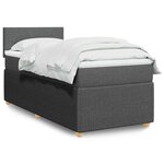 vidaXL Sommier à lattes de lit et matelas Gris foncé 90x190 cm Tissu