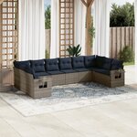 vidaXL Salon de jardin 10 Pièces avec coussins gris résine tressée