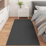 vidaXL Tapis de surface HUARTE Anthracite 150 x 80 cm Polyester