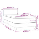 vidaXL Sommier à lattes de lit avec matelas Noir 90x200 cm Velours