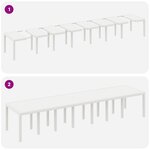 Ensemble de salle à manger de jardin de 15 pièces avec coussins en poly rotin blanc