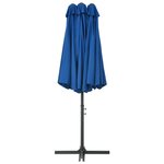 vidaXL Parasol d'extérieur et poteau en aluminium 460x270 cm Bleu
