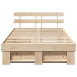 vidaXL Cadre de lit avec tiroir Marron 140 x 190 cm Bois massif en pin