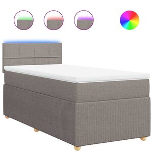 vidaXL Sommier à lattes de lit avec matelas Taupe 90x190 cm Tissu
