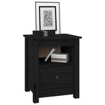 vidaXL Tables de chevet 2 Pièces Noir 40x35x49 cm Bois de pin massif