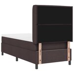 Lit Box Spring vidaXL avec Matelas & LED Marron Foncé 90x200 cm Tissu