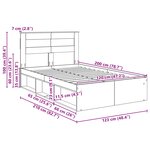 vidaXL Cadre de lit avec tête de lit Sonoma 120 x 200 cm Pin massif