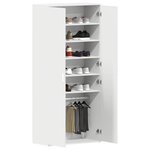 vidaXL Cabinet à chaussures Blanc 80 x 39 x 178 cm Bois d'ingénierie