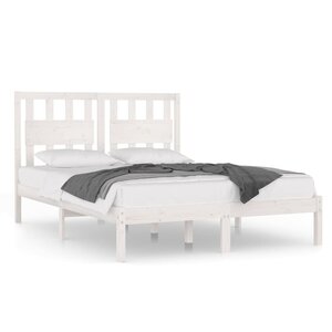 vidaXL Cadre de lit Blanc Bois de pin massif 140x200 cm