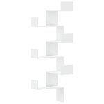 vidaXL Étagère d'angle murale blanc 45x45x147 cm bois d'ingénierie