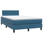 vidaXL Sommier à lattes de lit et matelas bleu foncé 120x210cm velours