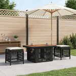 vidaXL Ensemble de salle à manger pour jardin 3 Pièces Noir et Crème