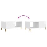 vidaXL Table basse Blanc brillant 90 x 50 x 40 cm Bois d'ingénierie