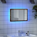 vidaXL Miroir de salle de bain avec lumière LED vieux bois 60x8 5x38cm