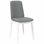 vidaXL Chaises à manger coussins 2 Pièces blanc bois massif caoutchouc
