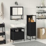 vidaXL Ensemble de mobilier de salle de bain avec stockage 3 Pièces Noir
