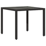 vidaXL Ensemble à manger de jardin et coussins 5 Pièces noir rotin verre