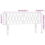vidaXL Tête de lit avec oreilles Noir 163x16x78/88 cm Velours