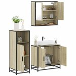 vidaXL Ensemble de meubles de salle de bain 3 Pièces chêne sonoma