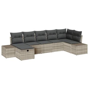vidaXL Ensemble de canapé de jardin 7 Pièces Gris clair 55 x 62 x 69 cm