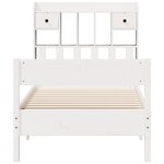 vidaXL Lit bibliothèque sans matelas blanc 75x190cm bois de pin massif