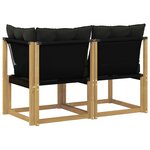 vidaXL 2 pc Canapé d’extérieur milieu et coin Blanc