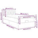vidaXL Cadre de lit ottoman avec matelas gris foncé 80x200 cm velours