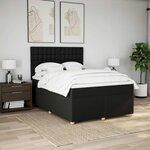 vidaXL Sommier à lattes de lit avec matelas Noir 140x190 cm Tissu
