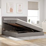 vidaXL Lit avec rangement et LED Taupe 200 x 200 cm Polyester