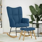vidaXL Chaise à bascule avec repose-pied Bleu Tissu