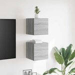 vidaXL Meubles TV muraux 2 Pièces Sonoma gris 30 5x30x30 cm