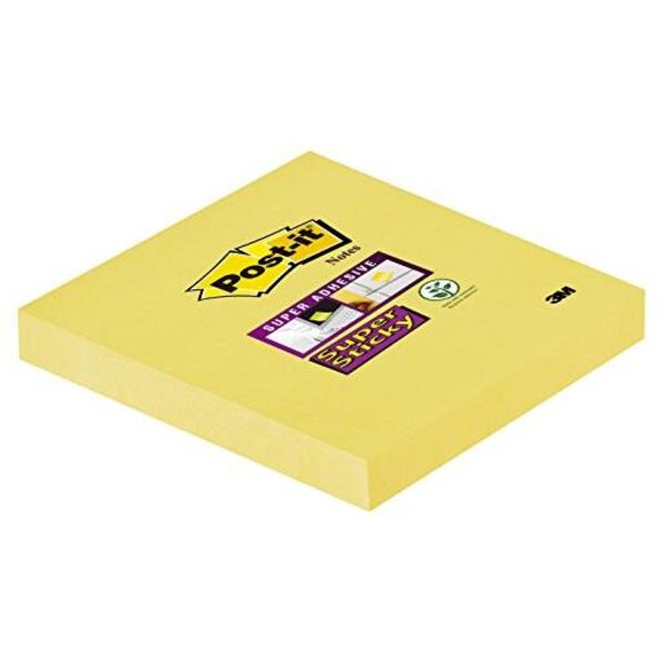 Bloc de 90 Super Sticky notes adhésives  76 x 76 mm Jaune POST-IT
