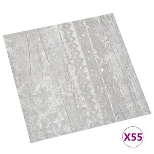 vidaXL Dalles de plancher autoadhésives 55 Pièces PVC 5 11 m² gris