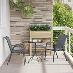 vidaXL Ensemble bistro de jardin 3 Pièces Gris Acier
