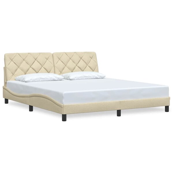 vidaXL Cadre de lit sans matelas crème 180x200 cm tissu